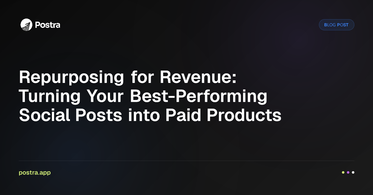 Repurposing for Revenue: Turning Your Best-Performing Social Posts into Paid Products