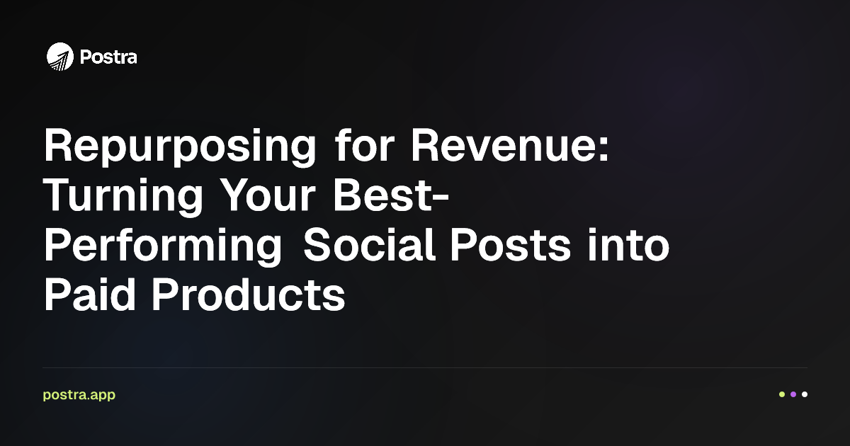 Repurposing for Revenue: Turning Your Best-Performing Social Posts into Paid Products